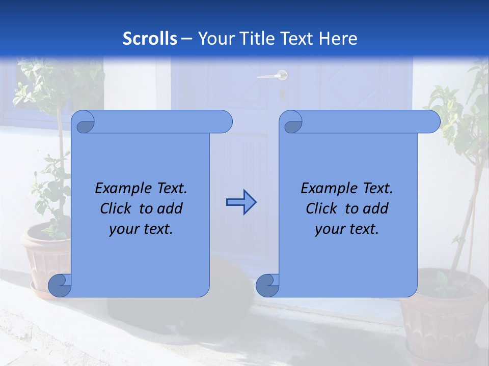 Door, Traditional Greek House On Santorini Island PowerPoint Template