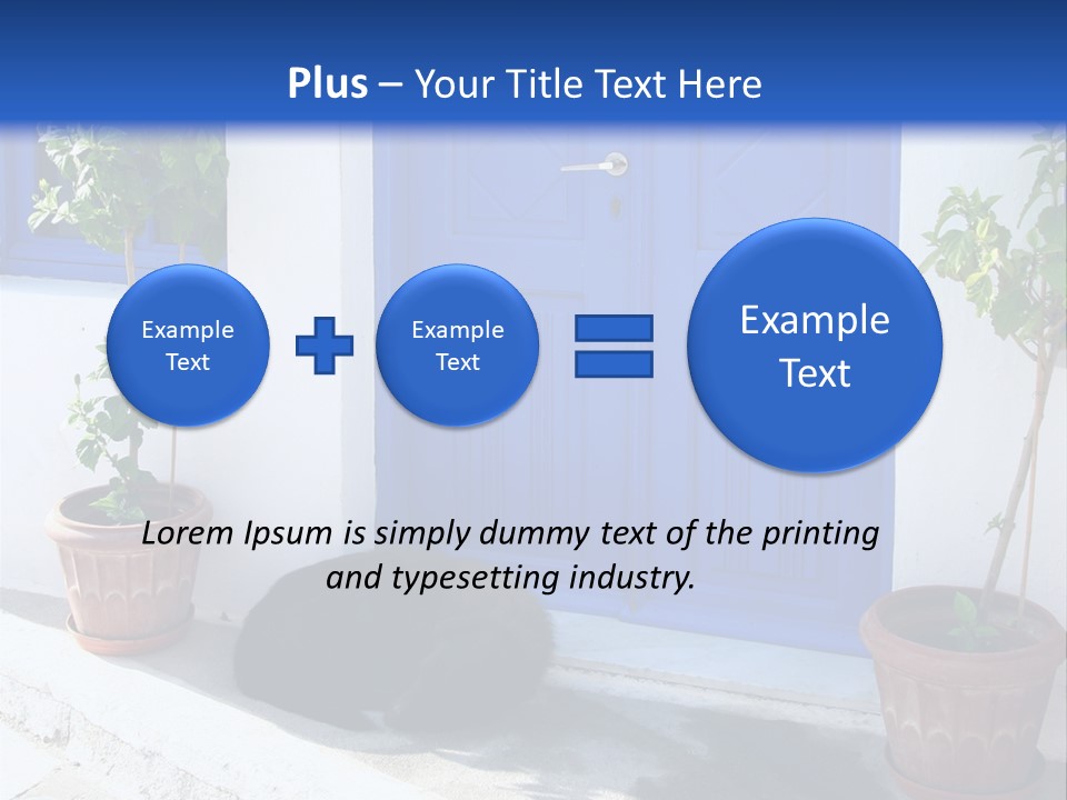 Door, Traditional Greek House On Santorini Island PowerPoint Template