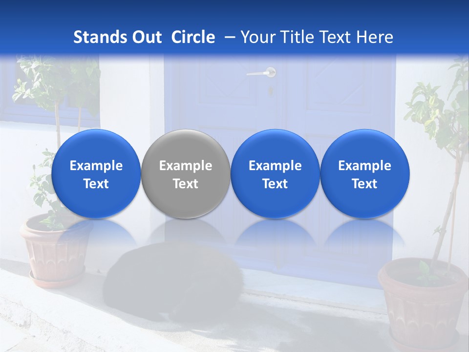 Door, Traditional Greek House On Santorini Island PowerPoint Template