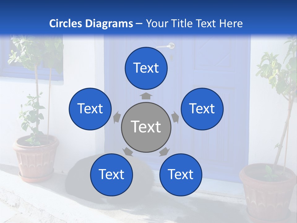 Door, Traditional Greek House On Santorini Island PowerPoint Template