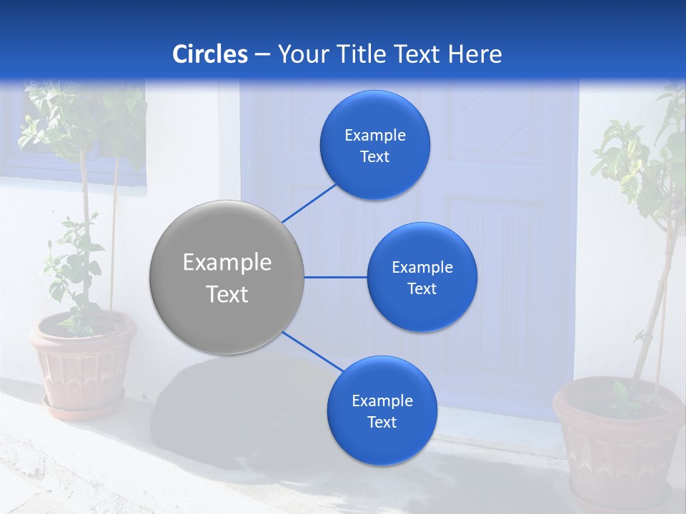 Door, Traditional Greek House On Santorini Island PowerPoint Template