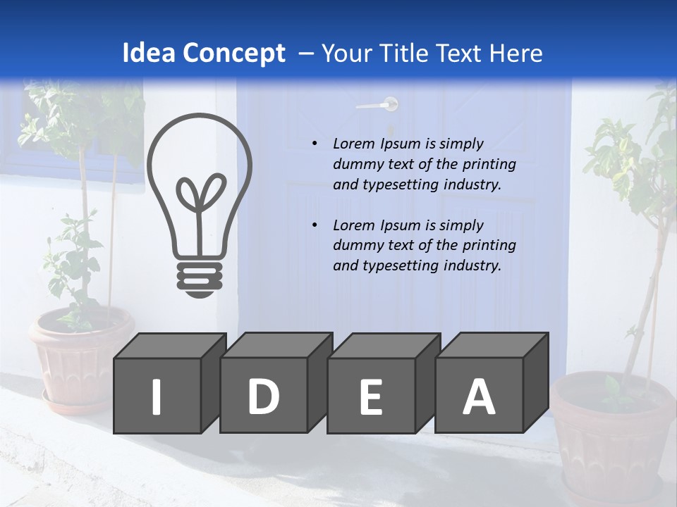 Door, Traditional Greek House On Santorini Island PowerPoint Template