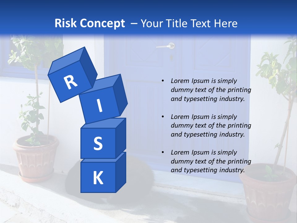 Door, Traditional Greek House On Santorini Island PowerPoint Template