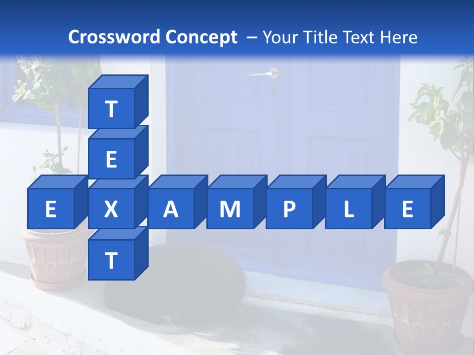 Door, Traditional Greek House On Santorini Island PowerPoint Template