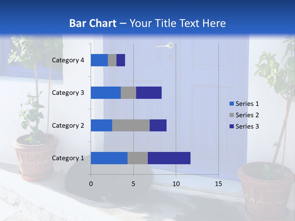 Door, Traditional Greek House On Santorini Island PowerPoint Template
