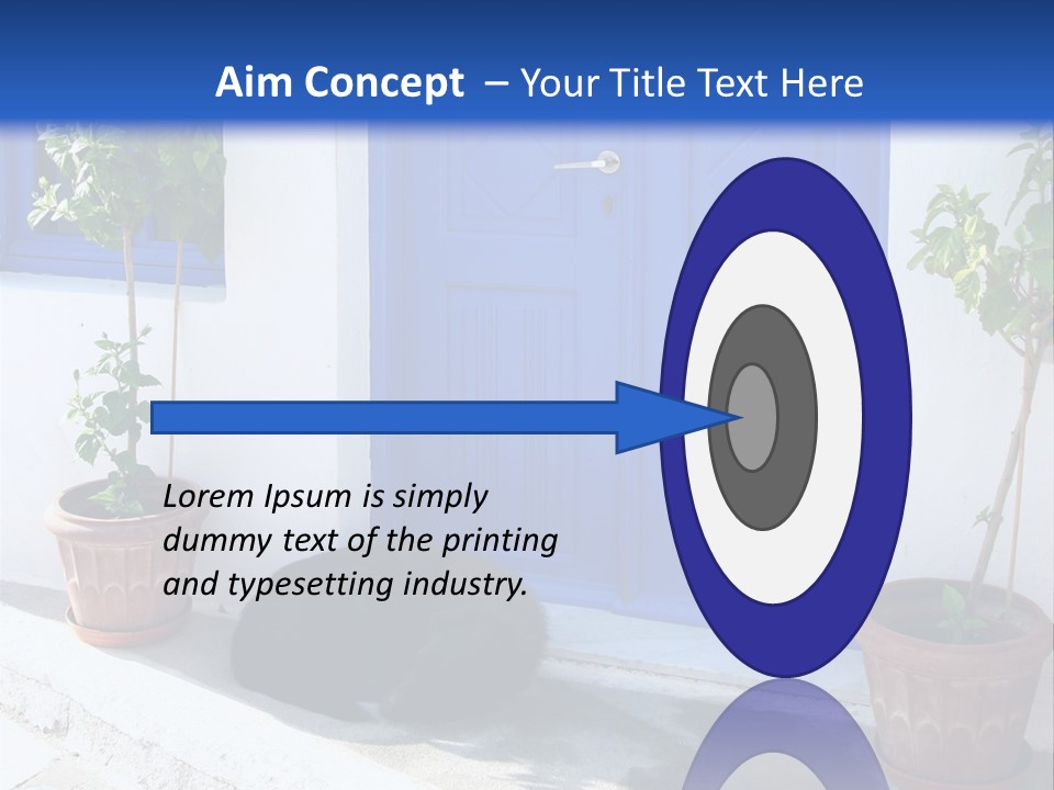 Door, Traditional Greek House On Santorini Island PowerPoint Template