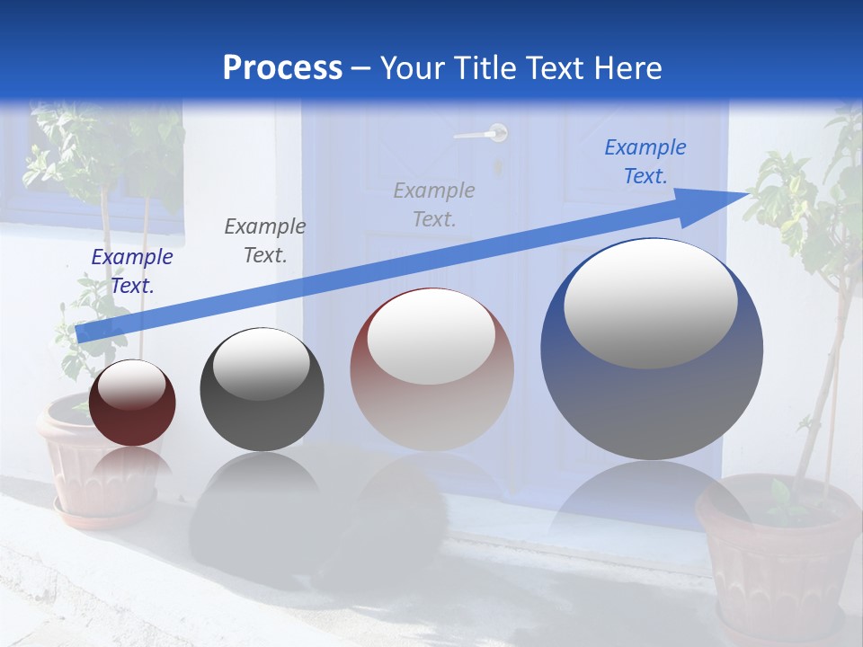Door, Traditional Greek House On Santorini Island PowerPoint Template