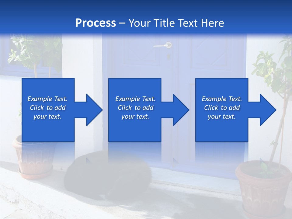 Door, Traditional Greek House On Santorini Island PowerPoint Template