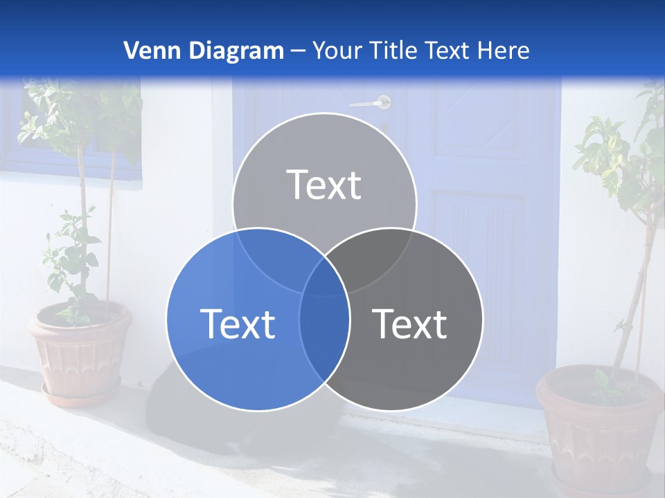Door, Traditional Greek House On Santorini Island PowerPoint Template