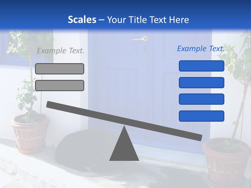 Door, Traditional Greek House On Santorini Island PowerPoint Template