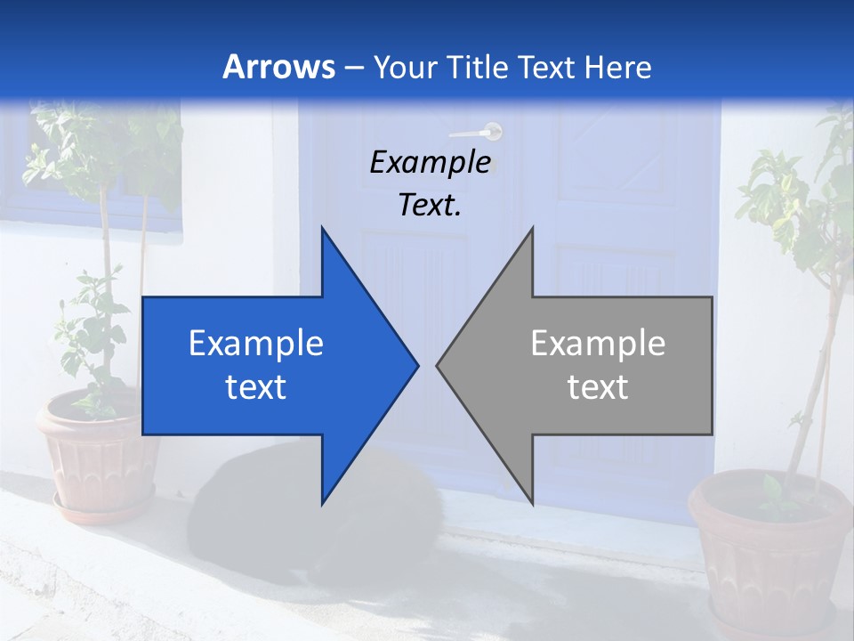 Door, Traditional Greek House On Santorini Island PowerPoint Template