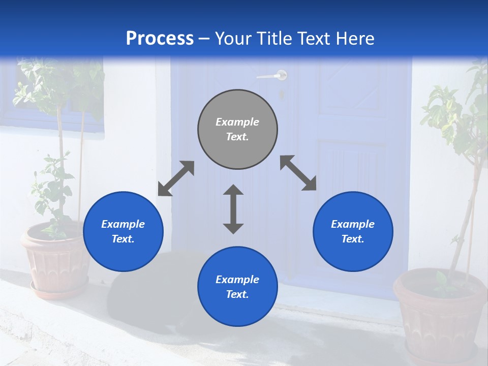 Door, Traditional Greek House On Santorini Island PowerPoint Template