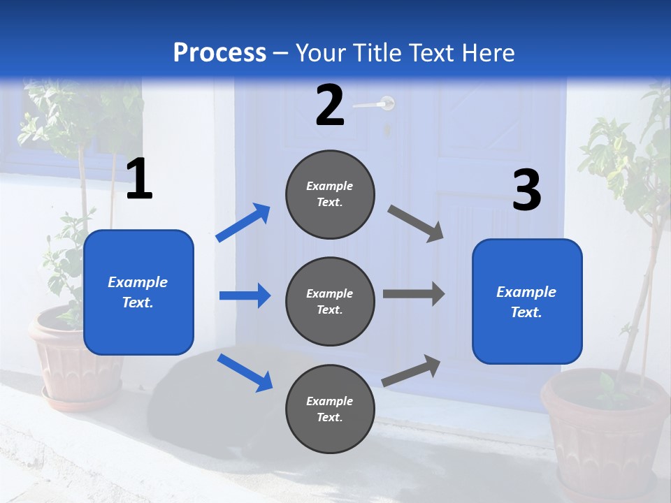 Door, Traditional Greek House On Santorini Island PowerPoint Template