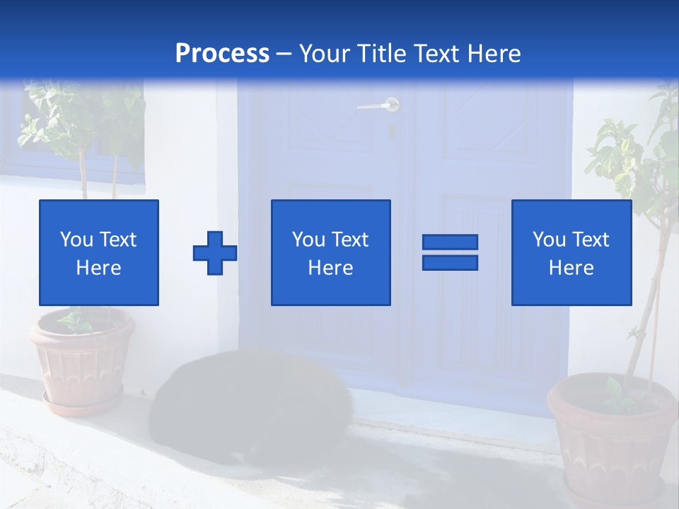 Door, Traditional Greek House On Santorini Island PowerPoint Template