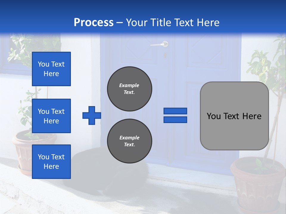 Door, Traditional Greek House On Santorini Island PowerPoint Template