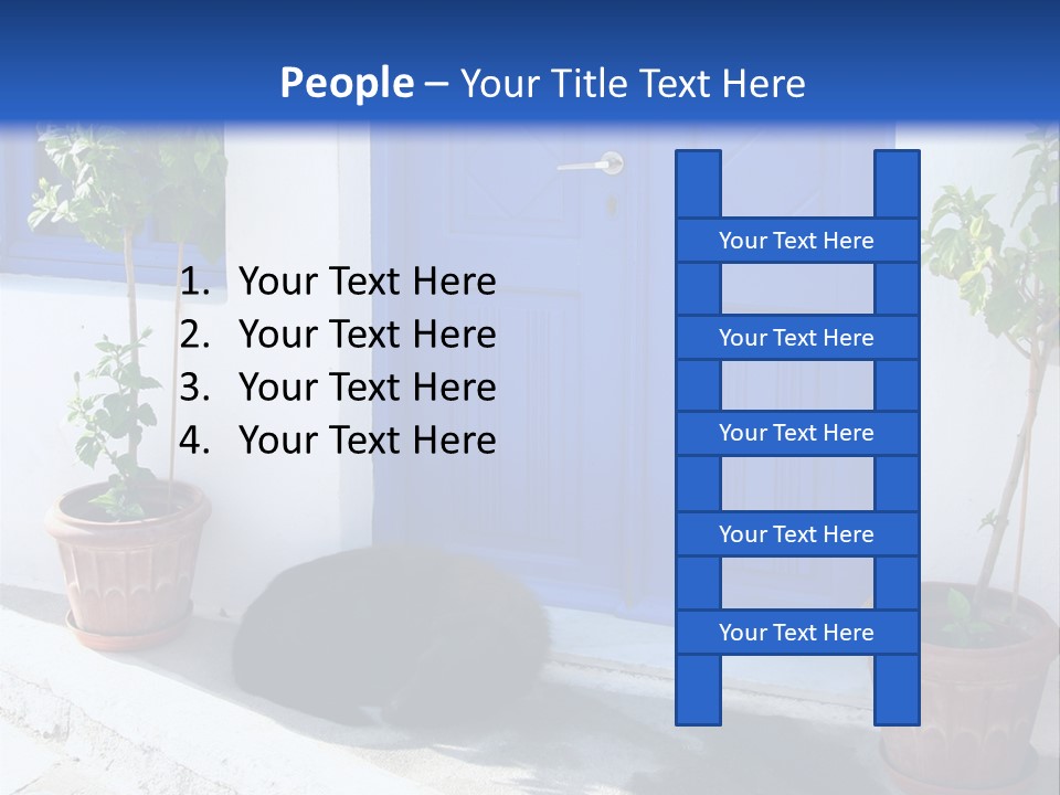 Door, Traditional Greek House On Santorini Island PowerPoint Template