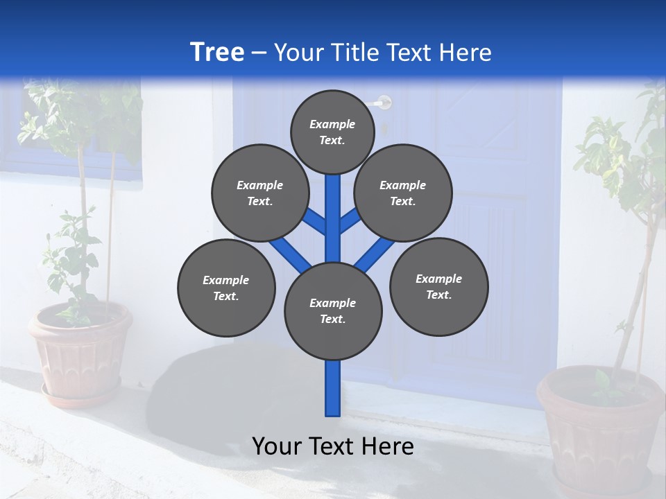 Door, Traditional Greek House On Santorini Island PowerPoint Template