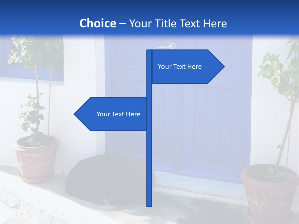 Door, Traditional Greek House On Santorini Island PowerPoint Template