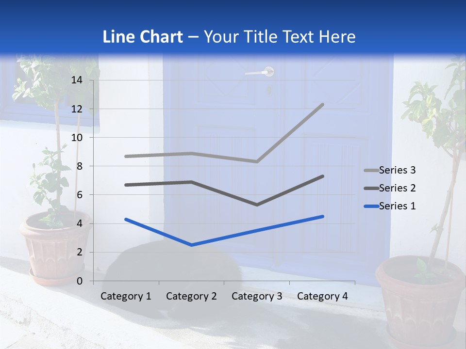 Door, Traditional Greek House On Santorini Island PowerPoint Template