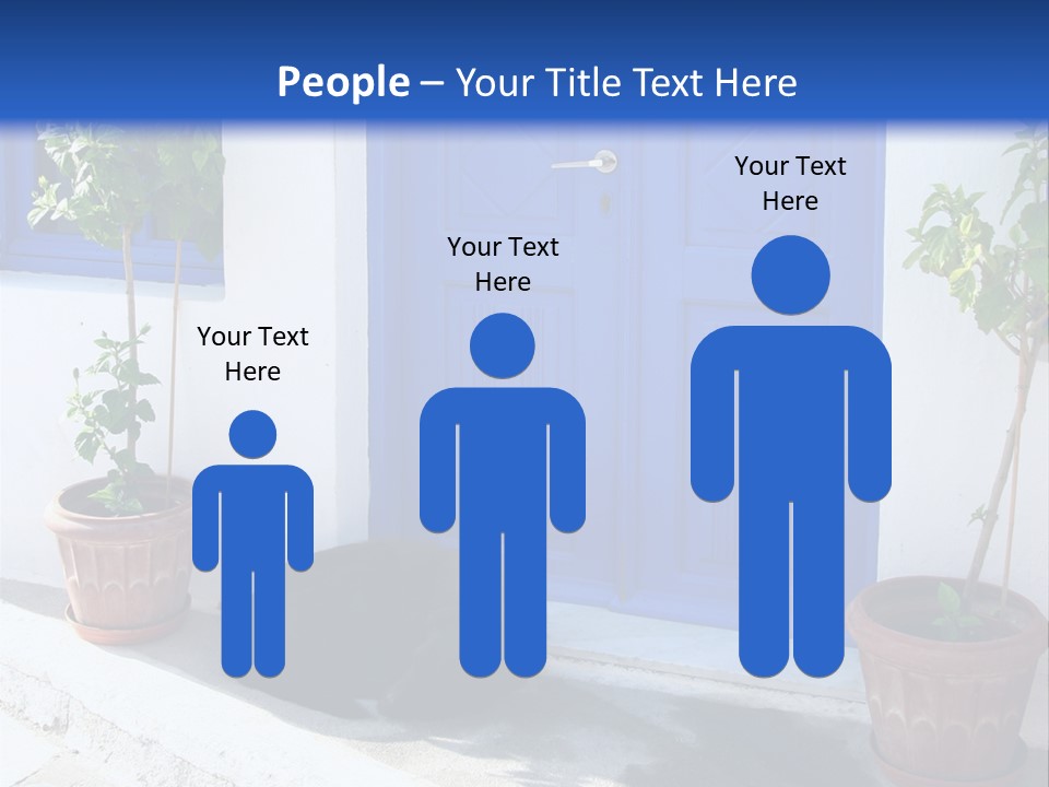 Door, Traditional Greek House On Santorini Island PowerPoint Template