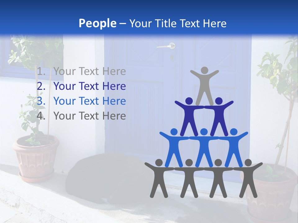 Door, Traditional Greek House On Santorini Island PowerPoint Template