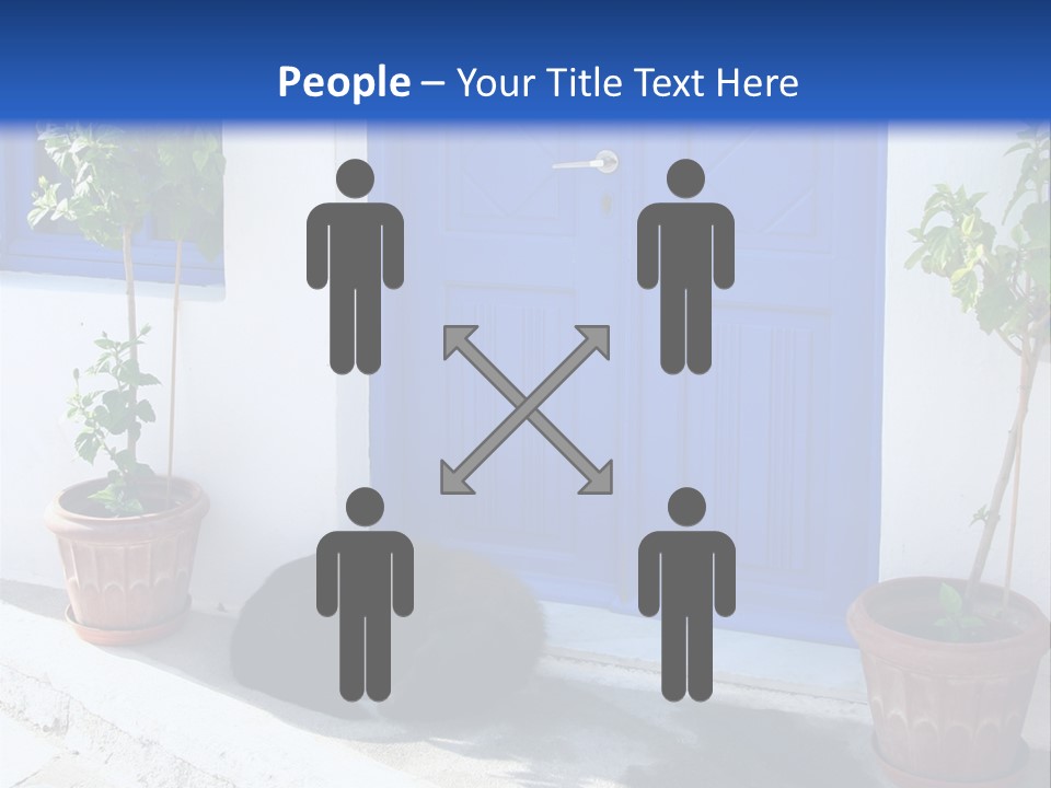 Door, Traditional Greek House On Santorini Island PowerPoint Template