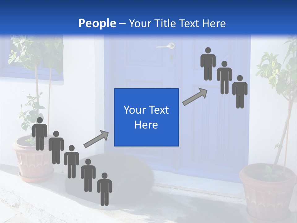 Door, Traditional Greek House On Santorini Island PowerPoint Template