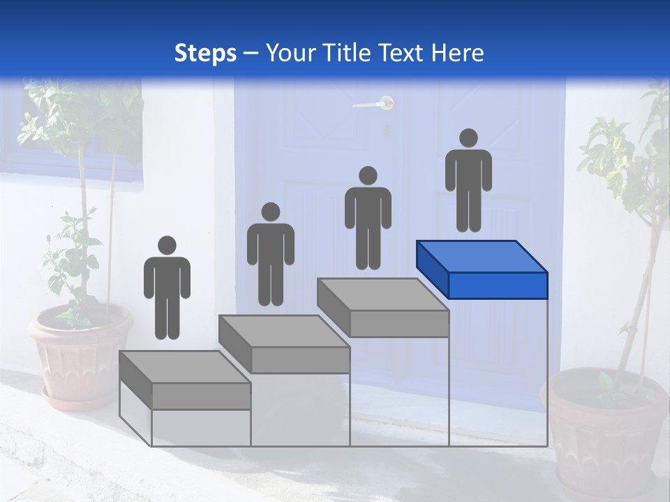 Door, Traditional Greek House On Santorini Island PowerPoint Template