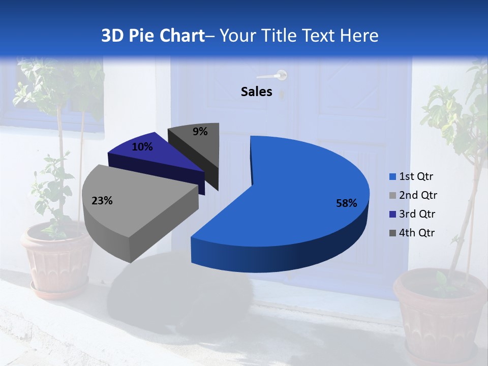 Door, Traditional Greek House On Santorini Island PowerPoint Template