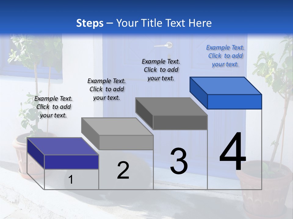 Door, Traditional Greek House On Santorini Island PowerPoint Template