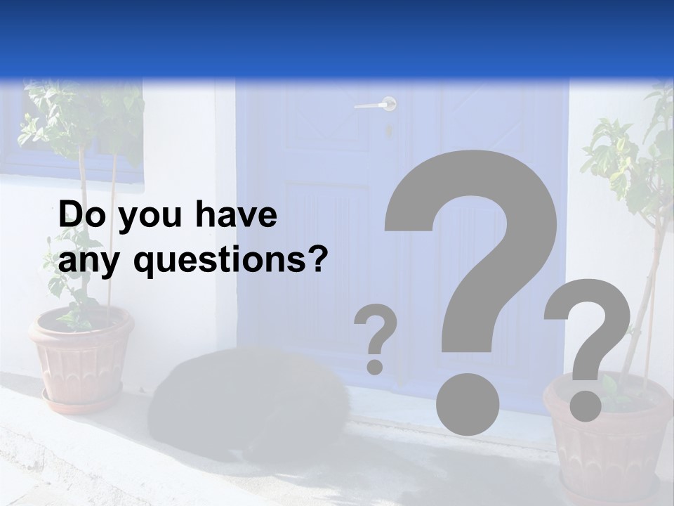 Door, Traditional Greek House On Santorini Island PowerPoint Template