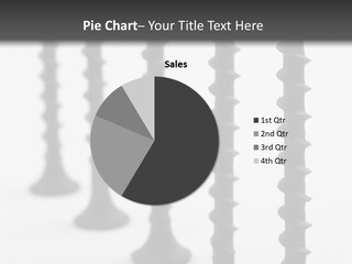 Black Drywall Screws On White Background. PowerPoint Template