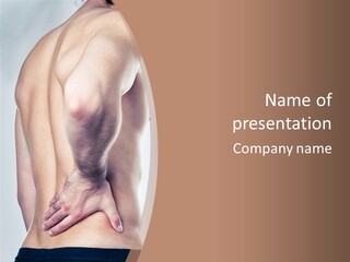 A Man Holding His Back In Pain Powerpoint Presentation PowerPoint Template