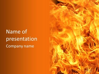 Burning Fire Close-Up, May Be Used As Background PowerPoint Template