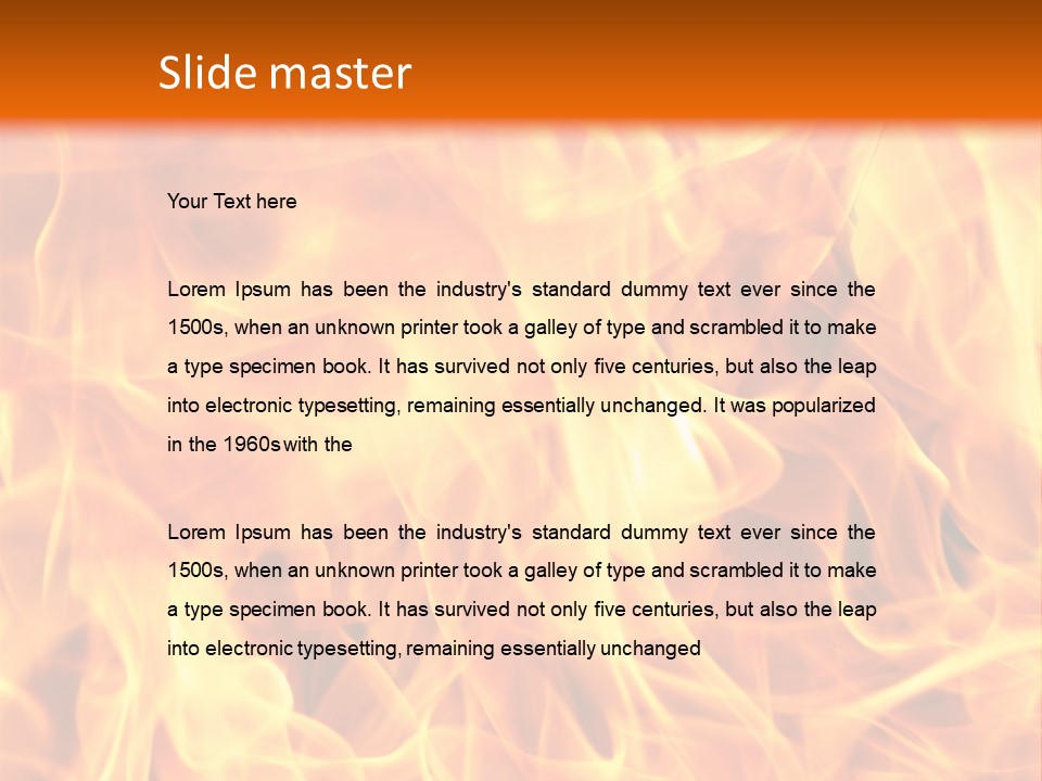 Burning Fire Close-Up, May Be Used As Background PowerPoint Template