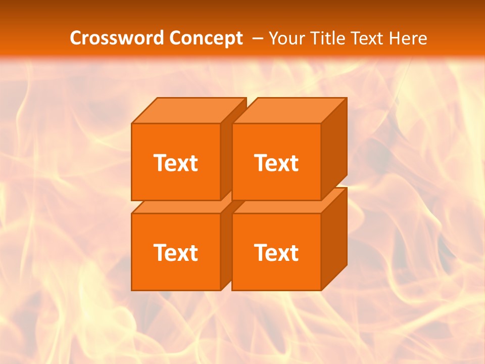 Burning Fire Close-Up, May Be Used As Background PowerPoint Template