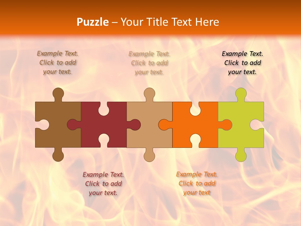 Burning Fire Close-Up, May Be Used As Background PowerPoint Template
