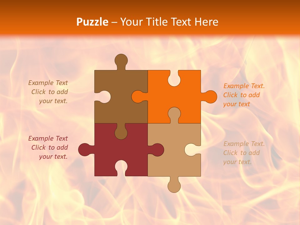 Burning Fire Close-Up, May Be Used As Background PowerPoint Template