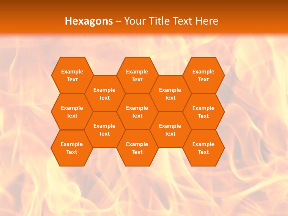 Burning Fire Close-Up, May Be Used As Background PowerPoint Template