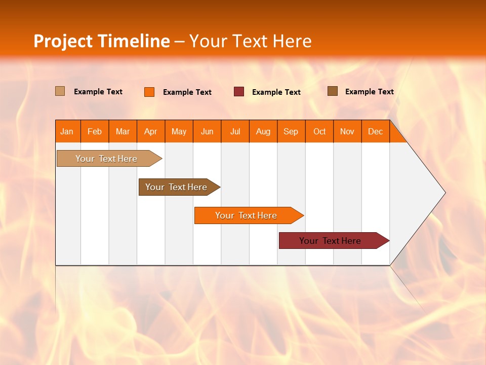Burning Fire Close-Up, May Be Used As Background PowerPoint Template