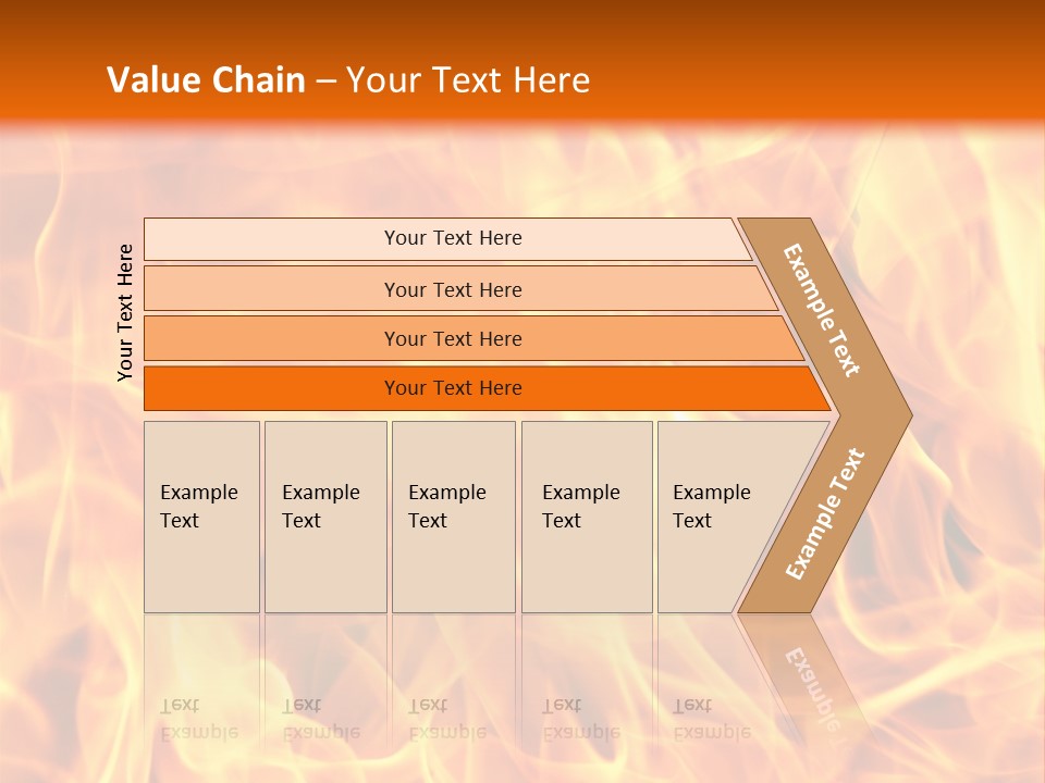 Burning Fire Close-Up, May Be Used As Background PowerPoint Template
