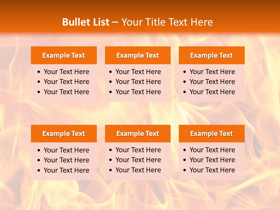 Burning Fire Close-Up, May Be Used As Background PowerPoint Template