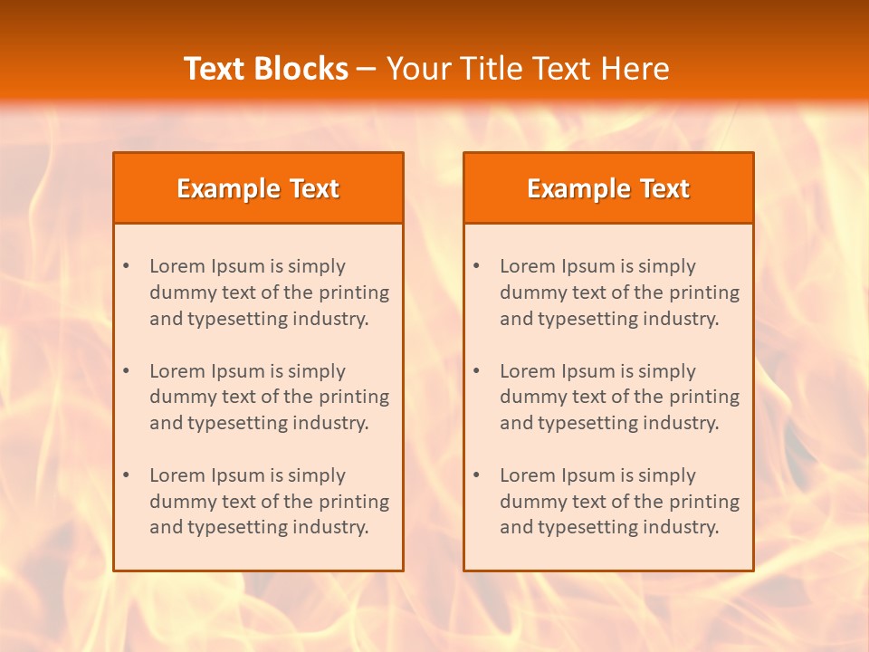 Burning Fire Close-Up, May Be Used As Background PowerPoint Template