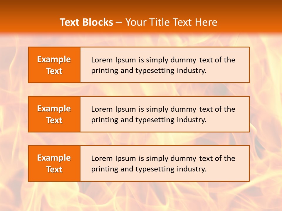 Burning Fire Close-Up, May Be Used As Background PowerPoint Template