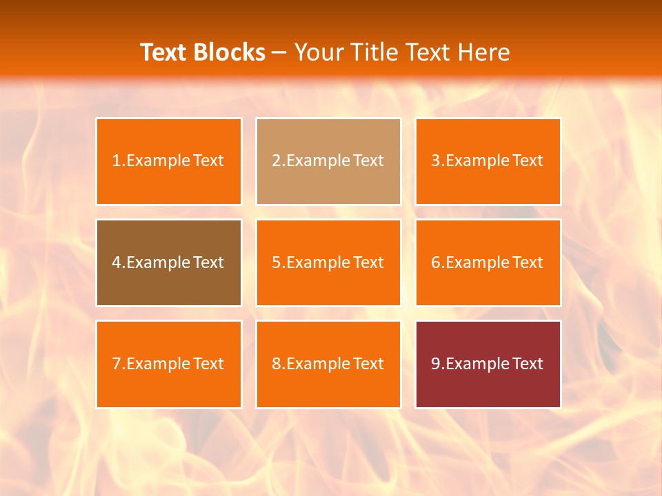 Burning Fire Close-Up, May Be Used As Background PowerPoint Template