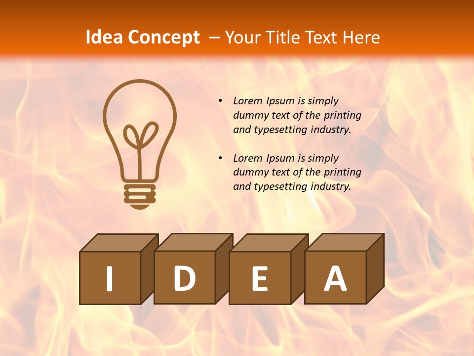 Burning Fire Close-Up, May Be Used As Background PowerPoint Template