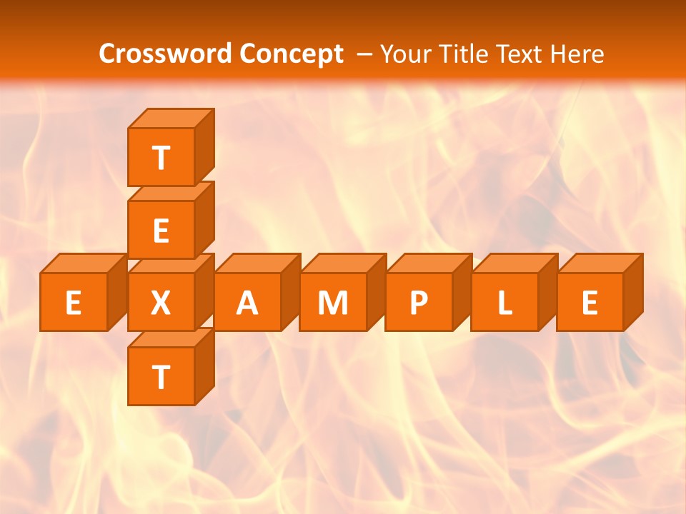 Burning Fire Close-Up, May Be Used As Background PowerPoint Template