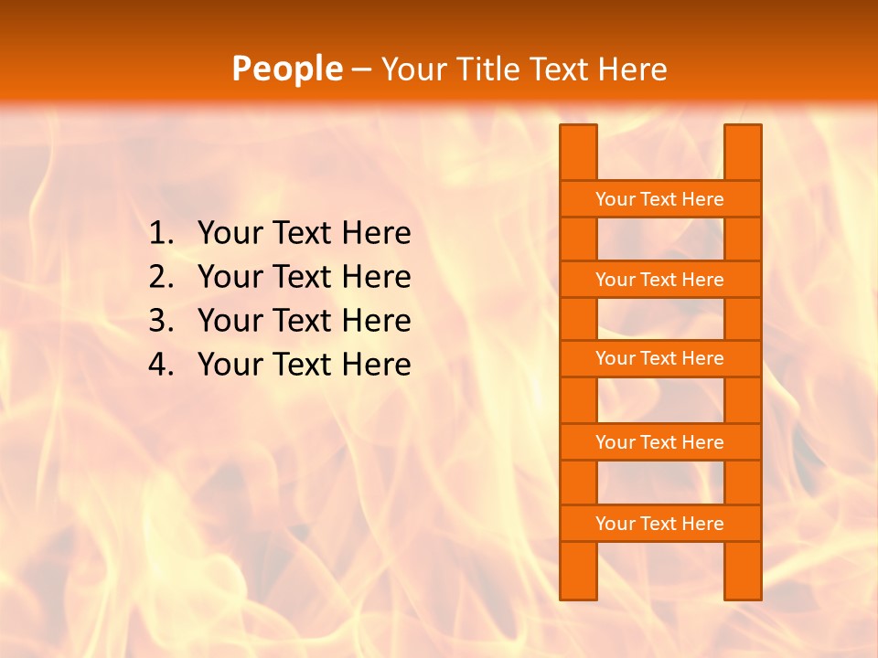 Burning Fire Close-Up, May Be Used As Background PowerPoint Template
