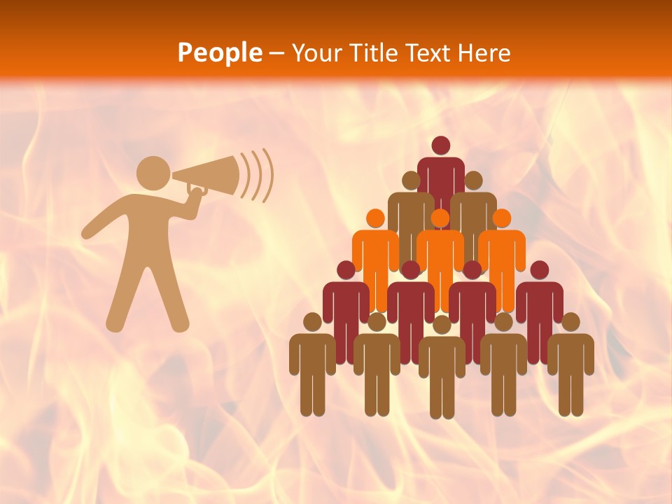 Burning Fire Close-Up, May Be Used As Background PowerPoint Template