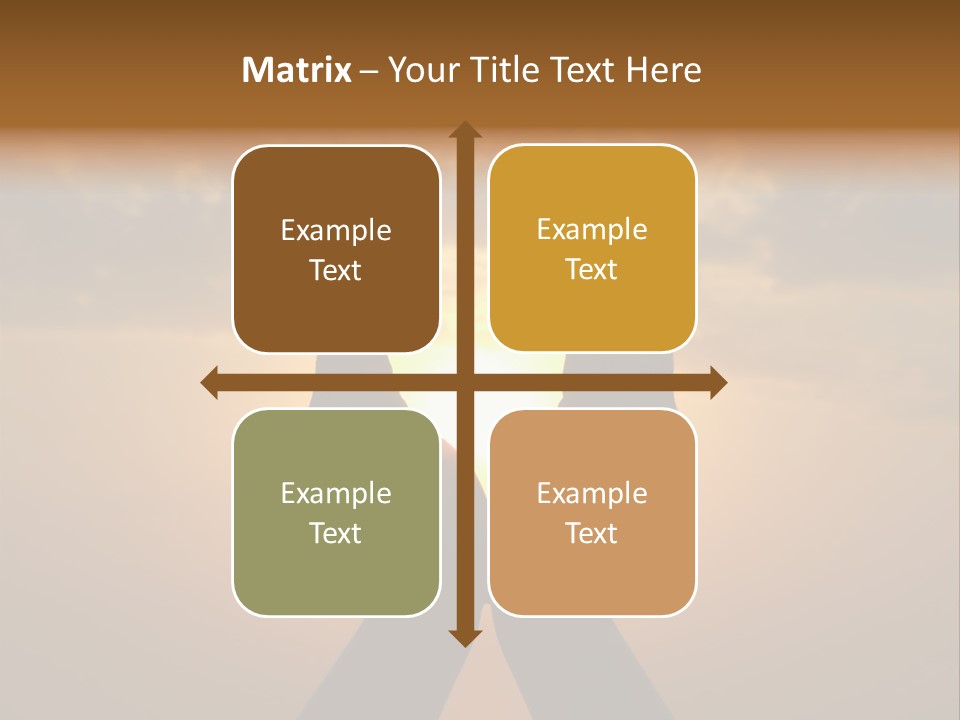 Hands Holding The Sun At Dawn PowerPoint Template